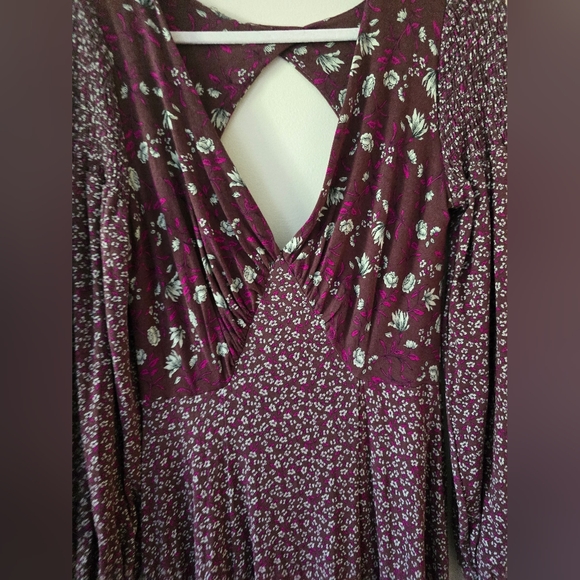 Free People Love Story Maxi Dress Women's Size Large Raisin Purple Multi - Picture 9 of 16